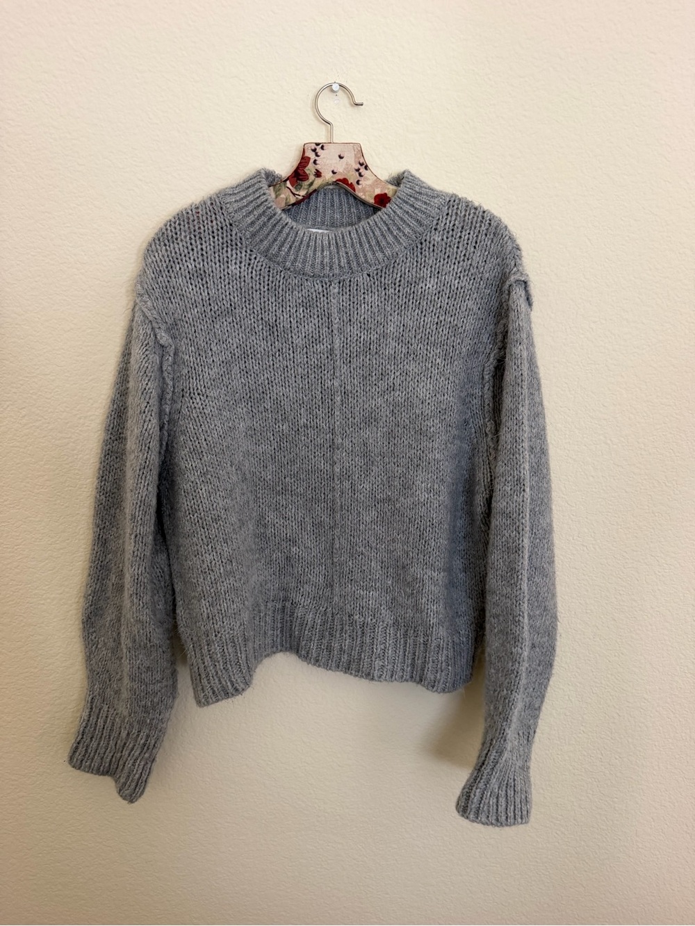 Topshop Light Grey Crewneck Sweater